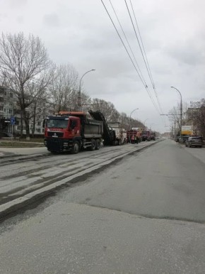 Ремонт дорожного полотна в районе 7 квартала, движение затруднено