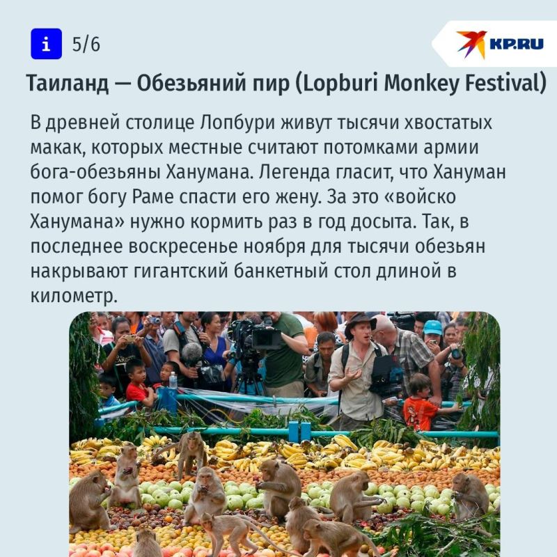 Битва апельсинами и банкет для обезьян: Топ-6 необычных праздников в разных странах мира Битва апельсинами и банкет для обезьян: Топ-6 необычных праздников в разных странах мира