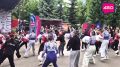 Бодрая разминка на площадке Медиаагентства «Самара 450» от фитнес-клуба AGYM
