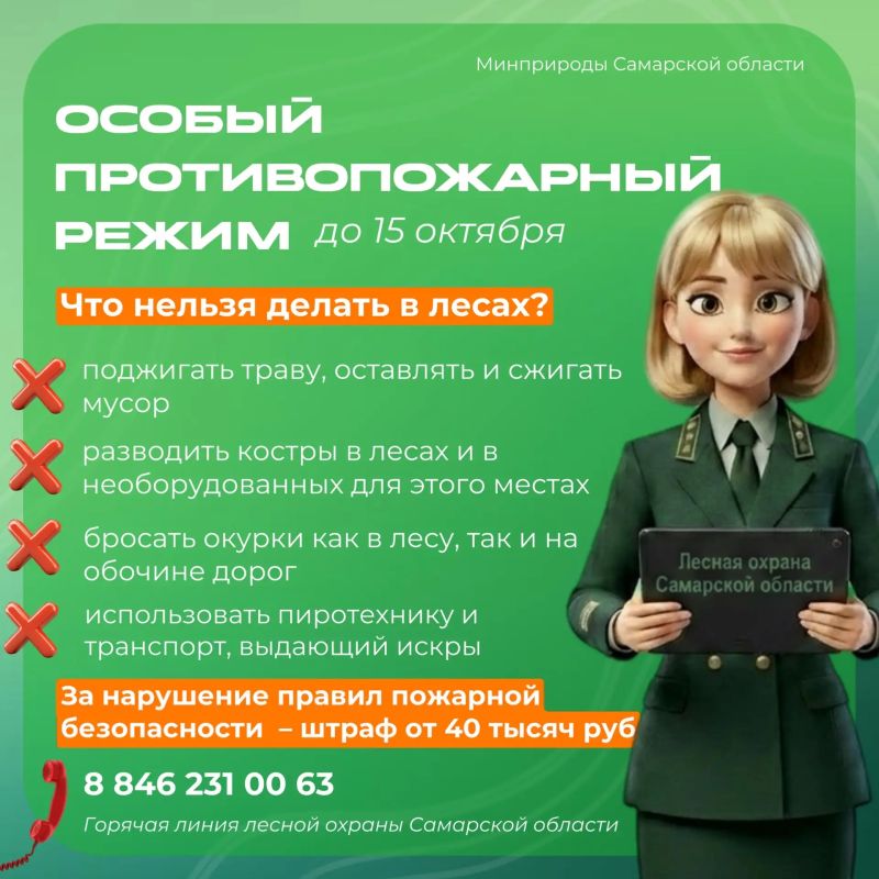 В Самарской области действует особый противопожарный режим