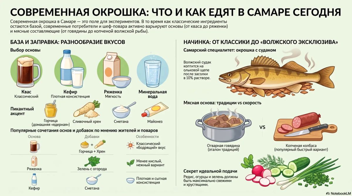 С майонезом и холодцом: как в Самаре ели окрошку раньше и сейчас