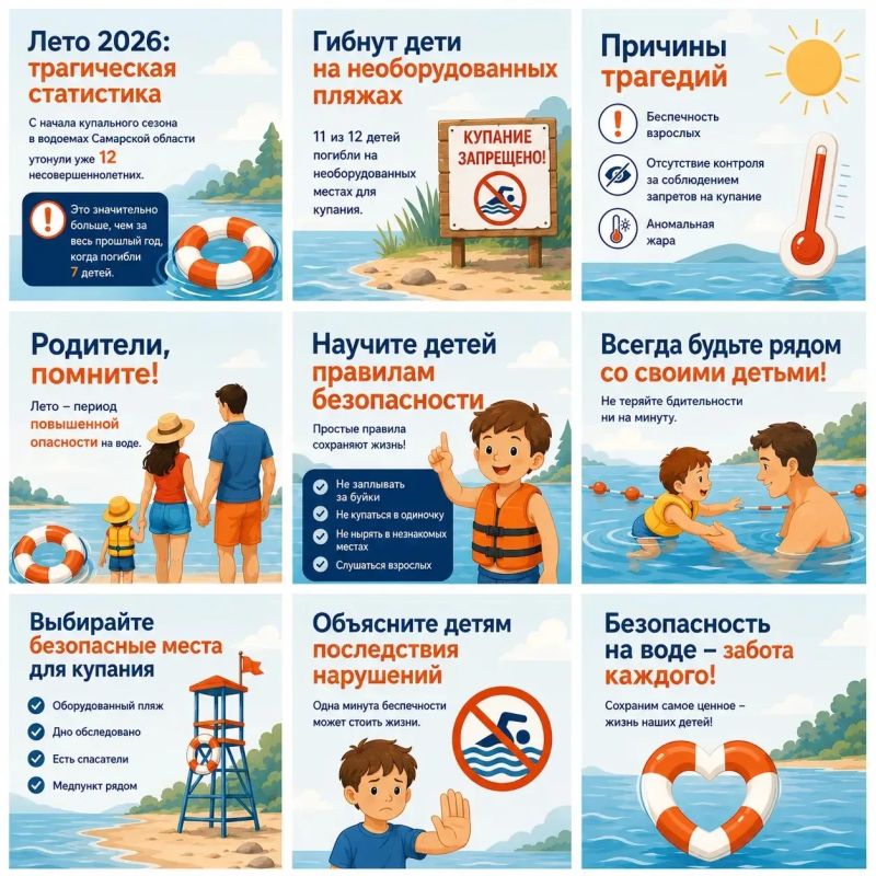 Лето, солнце, отдых у воды… Но именно в этот период особенно важно помнить о безопасности детей