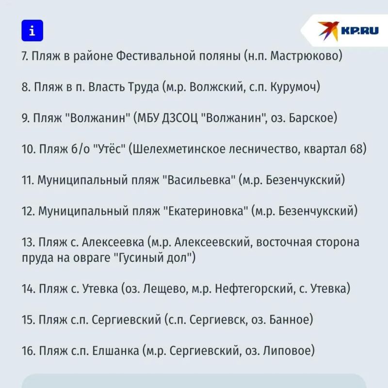 Семь пляжей Самарской области не соответствуют нормам Семь пляжей Самарской области не соответствуют нормам