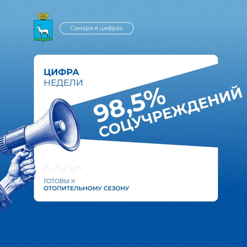 #ЦифраНедели. 98,5% социальных учреждений Самары готовы к отопительному сезону
