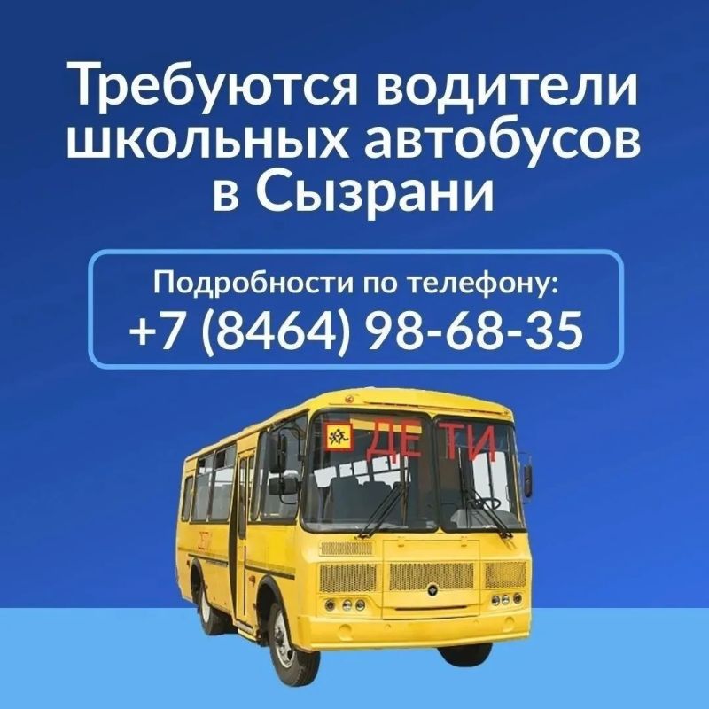 В Сызрани ищут водителей школьных автобусов для работы в образовательных учреждениях: школа № 2, школа № 12, школа № 22 и школа № 29